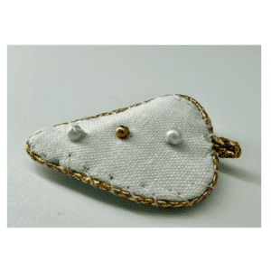 Devotional White Hand-Sewn Heart with Gold Outline Ornament