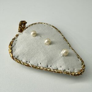 Devotional Hand-Sewn Heart with Gold Outline