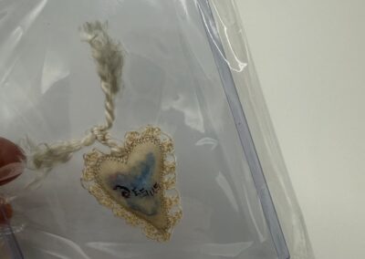 Devotional Cream Hand-Sewn Heart with Lace NZ0006a