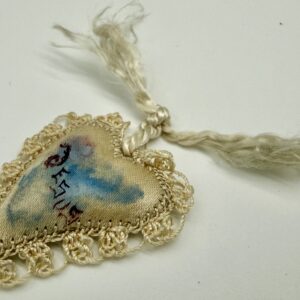 Devotional Cream Hand-Sewn Heart with Lace
