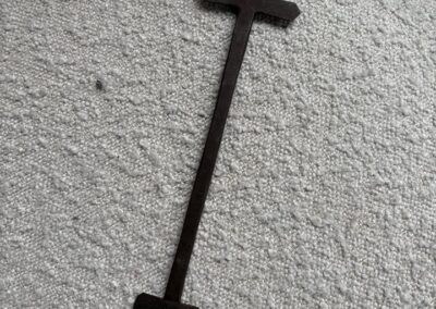 Antique Ethiopian Coptic Hand Cross – Iron Blessing Cross with Geʽez Inscription (18th–19th Century) ethiopian-cross-1