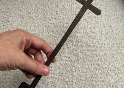 Antique Ethiopian Coptic Hand Cross – Iron Blessing Cross with Geʽez Inscription (18th–19th Century) ethiopian-cross-2