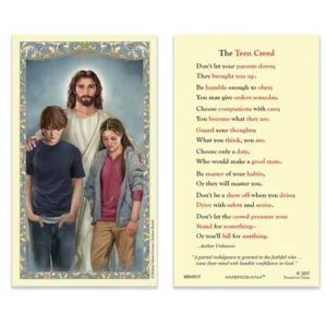 Laminated Holy Card 25P Christ Teens/Teen Cred