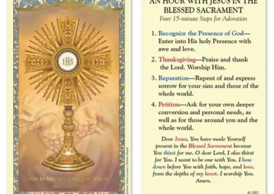 Laminated Holy Card 25P Adoration Blessed Sac