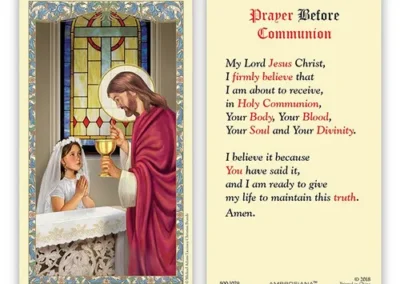 Holy Card with Prayer 25P First Communion Girl