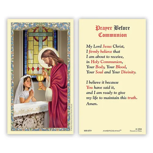 Holy Card with Prayer 25P First Communion Girl – Stationary Holy Card with Prayer 25P First Communion Girl
