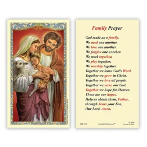 Holy Card with Prayer 25P Holy Family Prayer