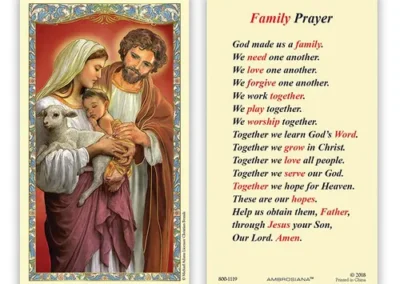 Holy Card with Prayer 25P Holy Family Prayer