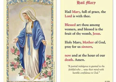 Laminated Holy Card 25P Our Lady of Grace / Hail Mary