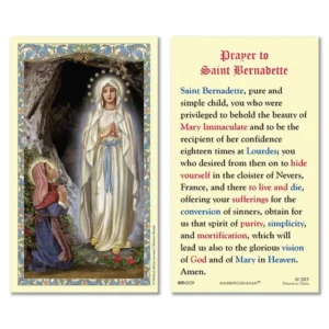 Laminated Holy Card 25P St Bernadette