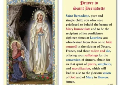 Laminated Holy Card 25P St Bernadette