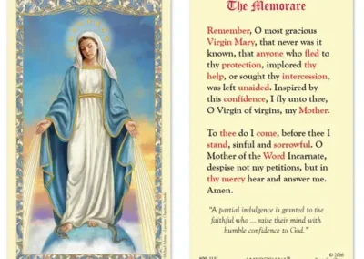 Laminated Holy Card 25P Our Lady of Grace / Memorare