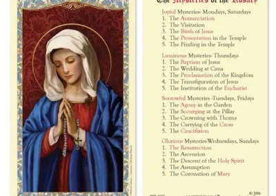 Laminated Holy Card 25P OL Rosary 20 Mysteries