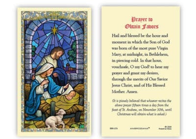 Nativity Prayer to Obtain Favors Laminated Holy Card - 25/pk 800-1174__47677