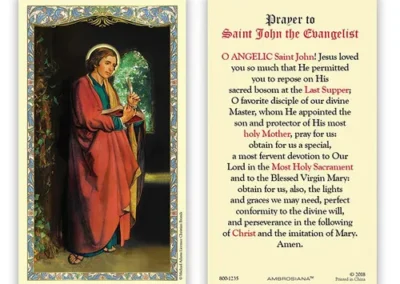 Laminated Holy Card 25P Saint John Evangelist Prr