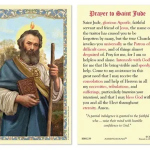 Laminated Holy Card 25P Saint Jude Prayer To S.Jude