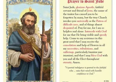 Laminated Holy Card 25P Saint Jude Prayer To S.Jude