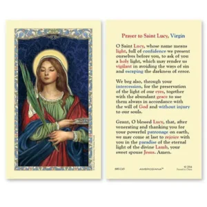 Laminated Holy Card 25P Saint Lucy Prayer