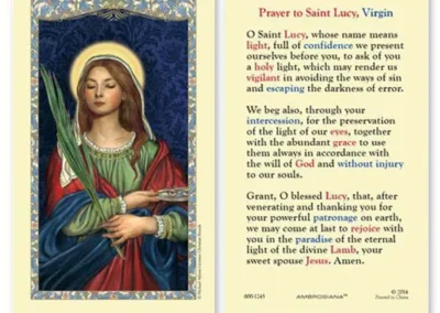 Laminated Holy Card 25P Saint Lucy Prayer