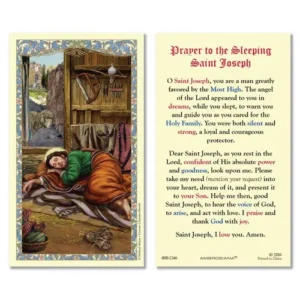 Laminated Holy Card 25P Sleeping Saint Joseph
