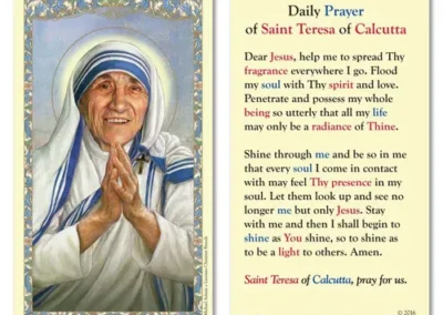 Laminated Holy Card 25P Saint Teresa Calcutta