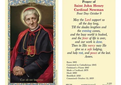 Laminated Holy Card 25P St J H Cardinal Newman