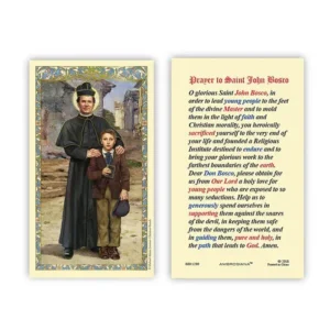 Laminated Holy Card 25P Saint John Bosco Bio
