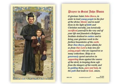 Laminated Holy Card 25P Saint John Bosco Bio