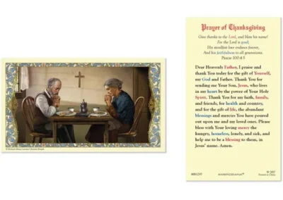 Laminated Holy Card 25P Thanksgiving