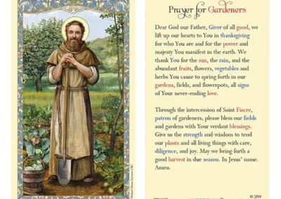 Laminated Holy Card 25P St Fiacre / Gardeners