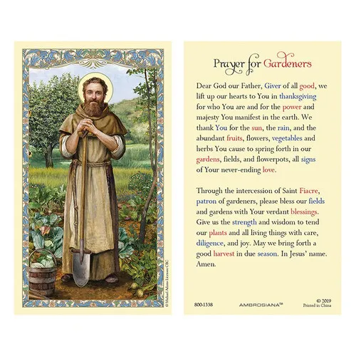 Laminated Holy Card 25P St Fiacre / Gardeners – Stationary Laminated Holy Card 25P St Fiacre / Gardeners