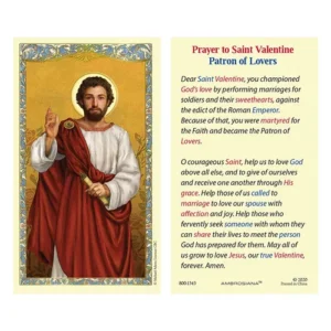 Laminated Holy Card 25P Saint Valentine