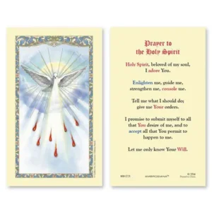Laminated Holy Card 25P Holy Spirit/Conf Prayer