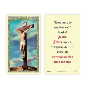 Laminated Holy Card 25P Crucifixion I Asked Jesus