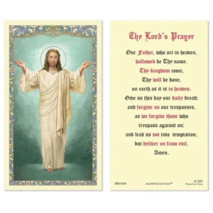 Holy Card with Prayer 25P Christ/Lord's Prayer