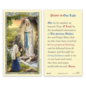 Laminated Holy Card 25P OL Lourdes Prayer To Her