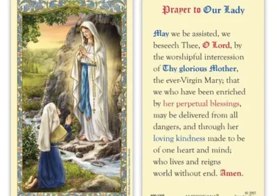 Laminated Holy Card 25P OL Lourdes Prayer To Her