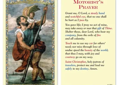 Laminated Holy Card 25P St Christopher/Motrist