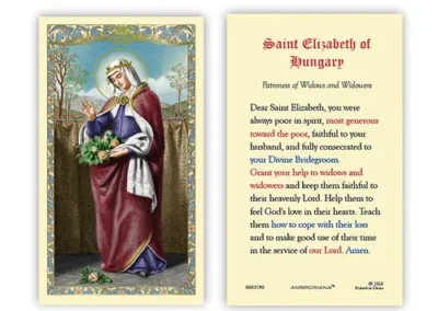 Laminated Holy Card 25P St Elizabeth Widow(er)