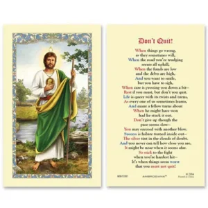 Laminated Holy Card 25P Saint Jude/Don't Quit