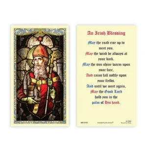 Laminated Holy Card 25P Saint Patrick Irish Blsng