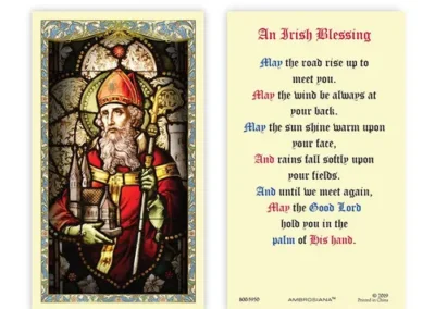 Laminated Holy Card 25P Saint Patrick Irish Blsng