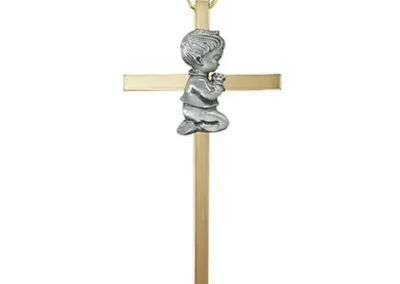 4.25 Brass Cross Baby Boy-4Pc