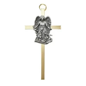 4.25" Brss Cross Grd Angel-4Pc