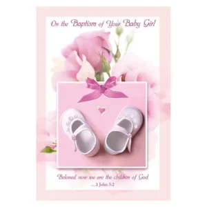 Baby Girl Baptism Card set of 12