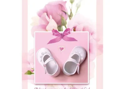 Baby Girl Baptism Card set of 12