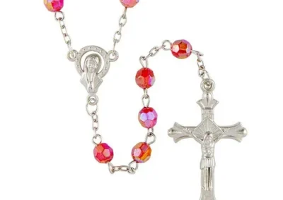 Acrylic Bead Rosary Red