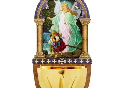 Laser Wood Holy Water Font - Guardian Angel