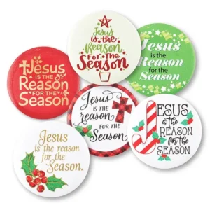 Jesus Reason Xmas Buttons 36pk
