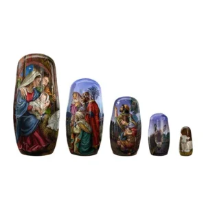 5 Pce Nativity Nesting Dolls Set